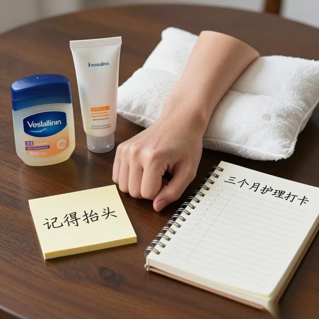 颈纹一圈一圈横纹明显，一个凡士林涂抹让我脖子光滑了