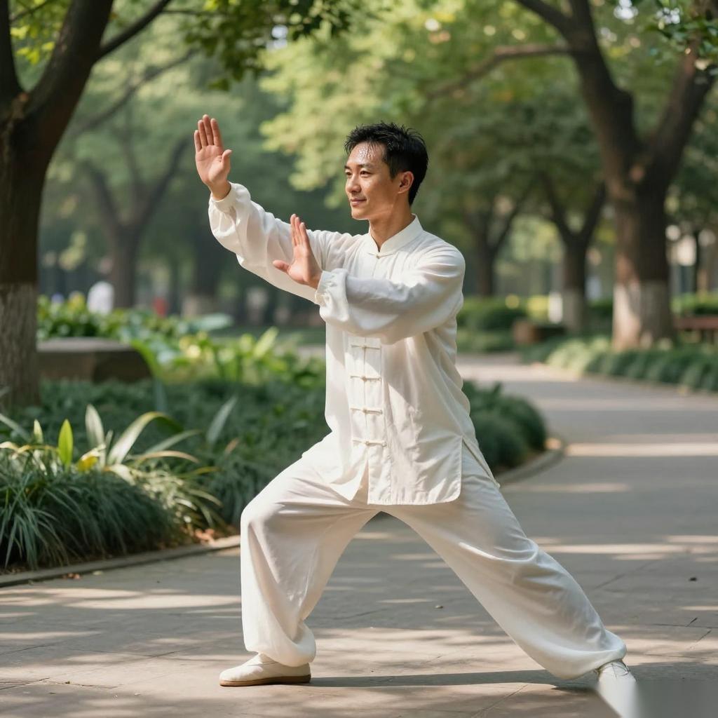 公园里练八段锦的大爷，身体比我还好