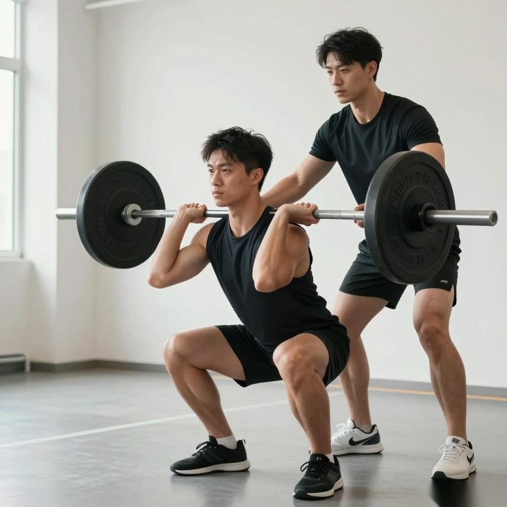 健身搭档，互助保护，相互督促，搭档大重量