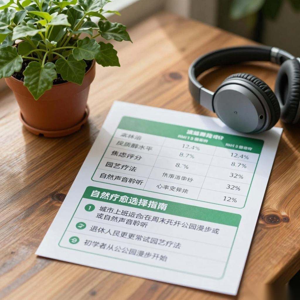自然疗愈指南：森林浴、园艺疗法和公园漫步效果对比