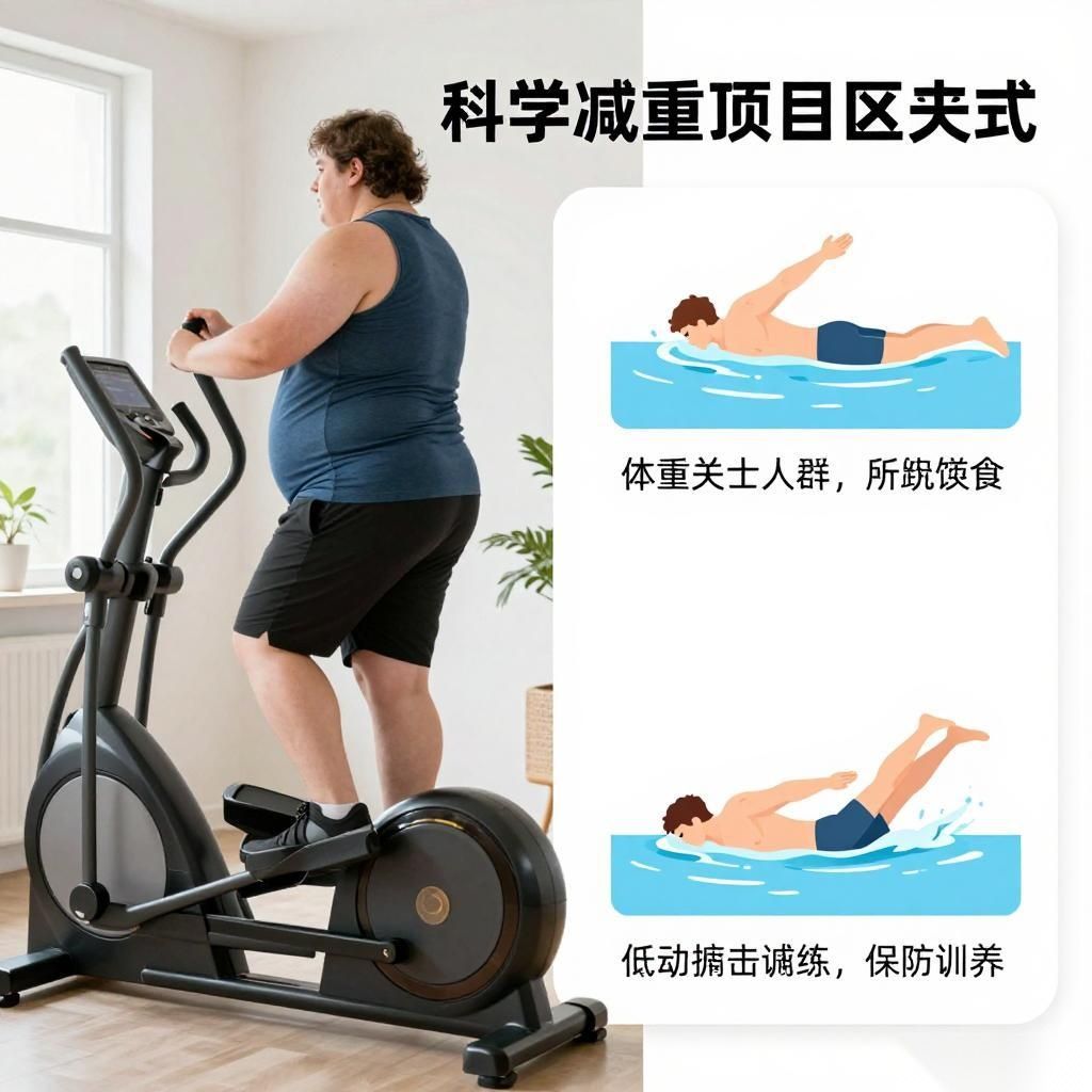 肥胖人群减重健身:游泳椭圆机安全指南