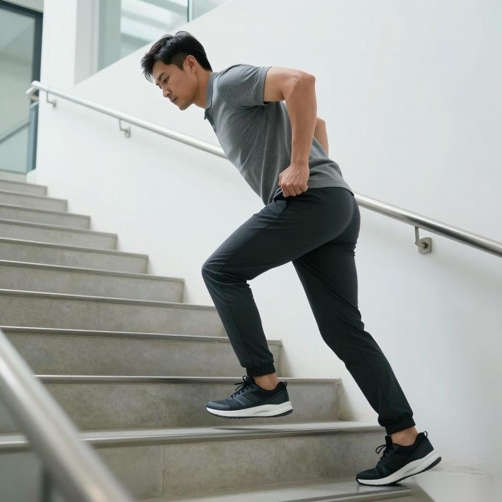 爬楼梯减脂正确方法：一次上两阶臀部发力