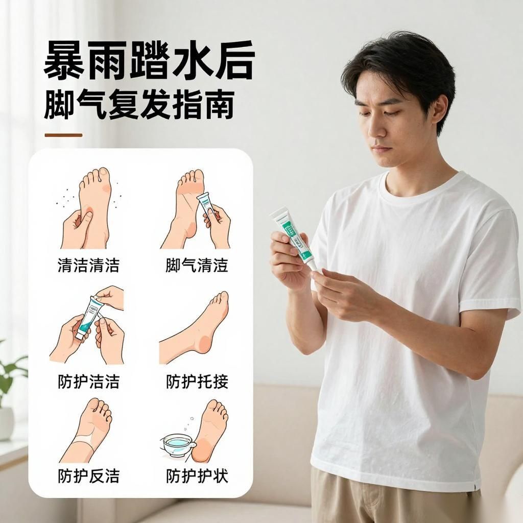 暴雨趟水后脚气复发怎么办