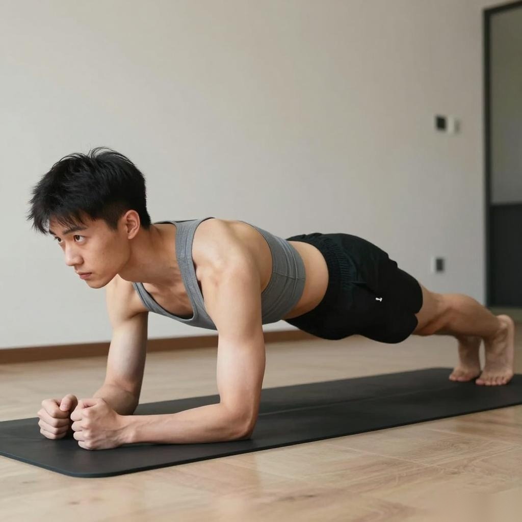 核心训练：平板支撑不塌腰，腹肌收缩感提升