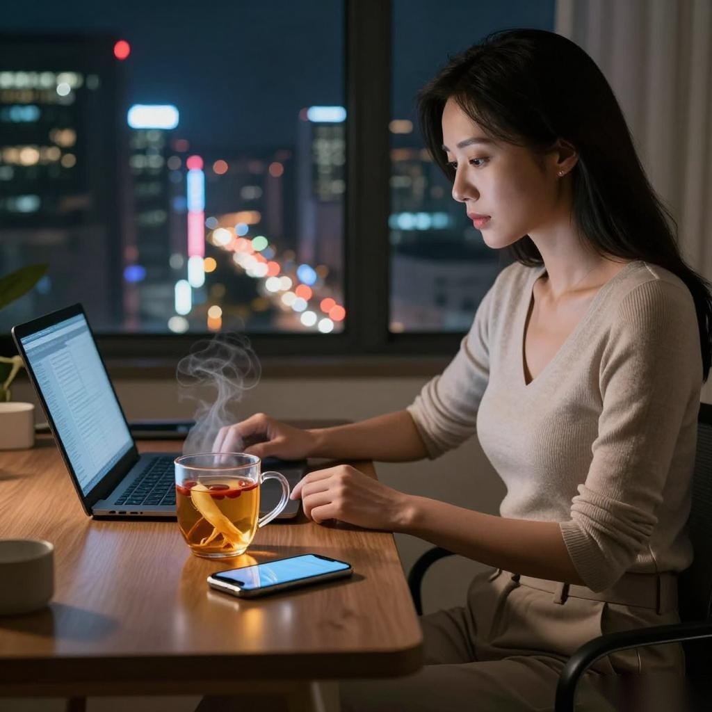 夜间加班族的福音：人参枸杞茶的真实体验