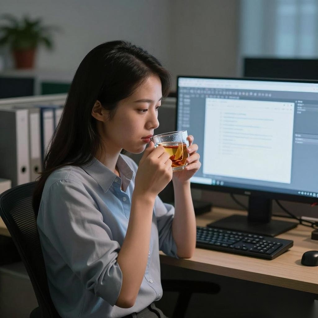 夜间加班族的福音:人参枸杞茶的真实体验