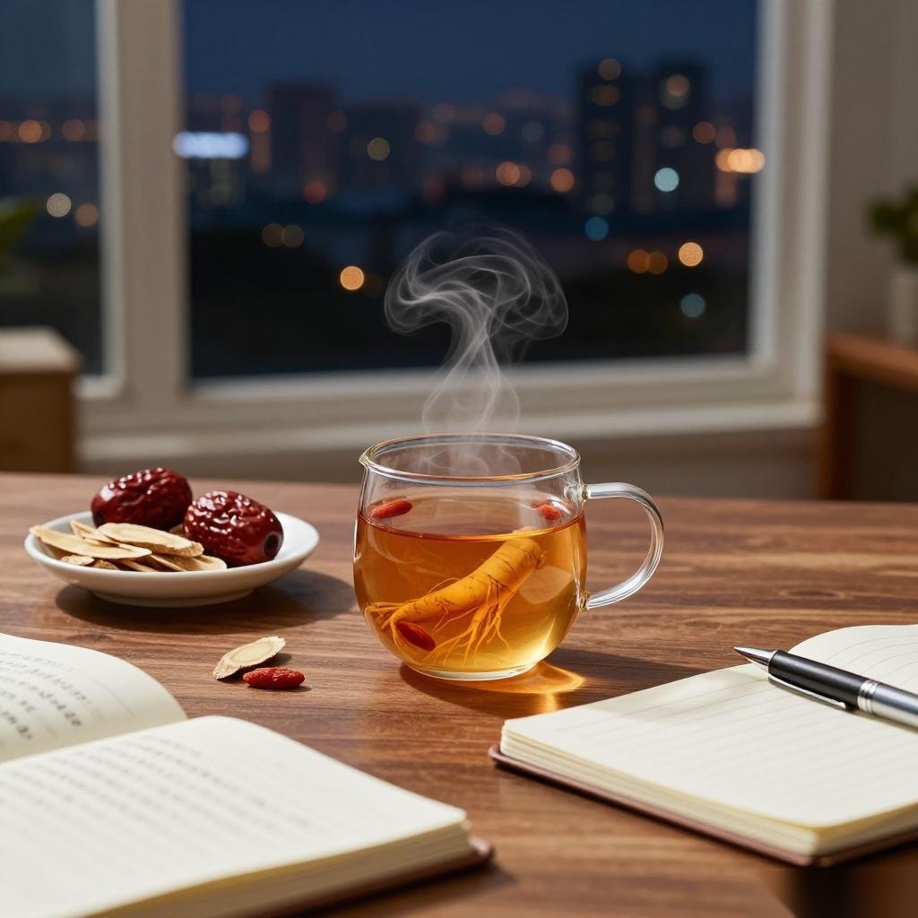 夜间加班族的福音:人参枸杞茶的真实体验